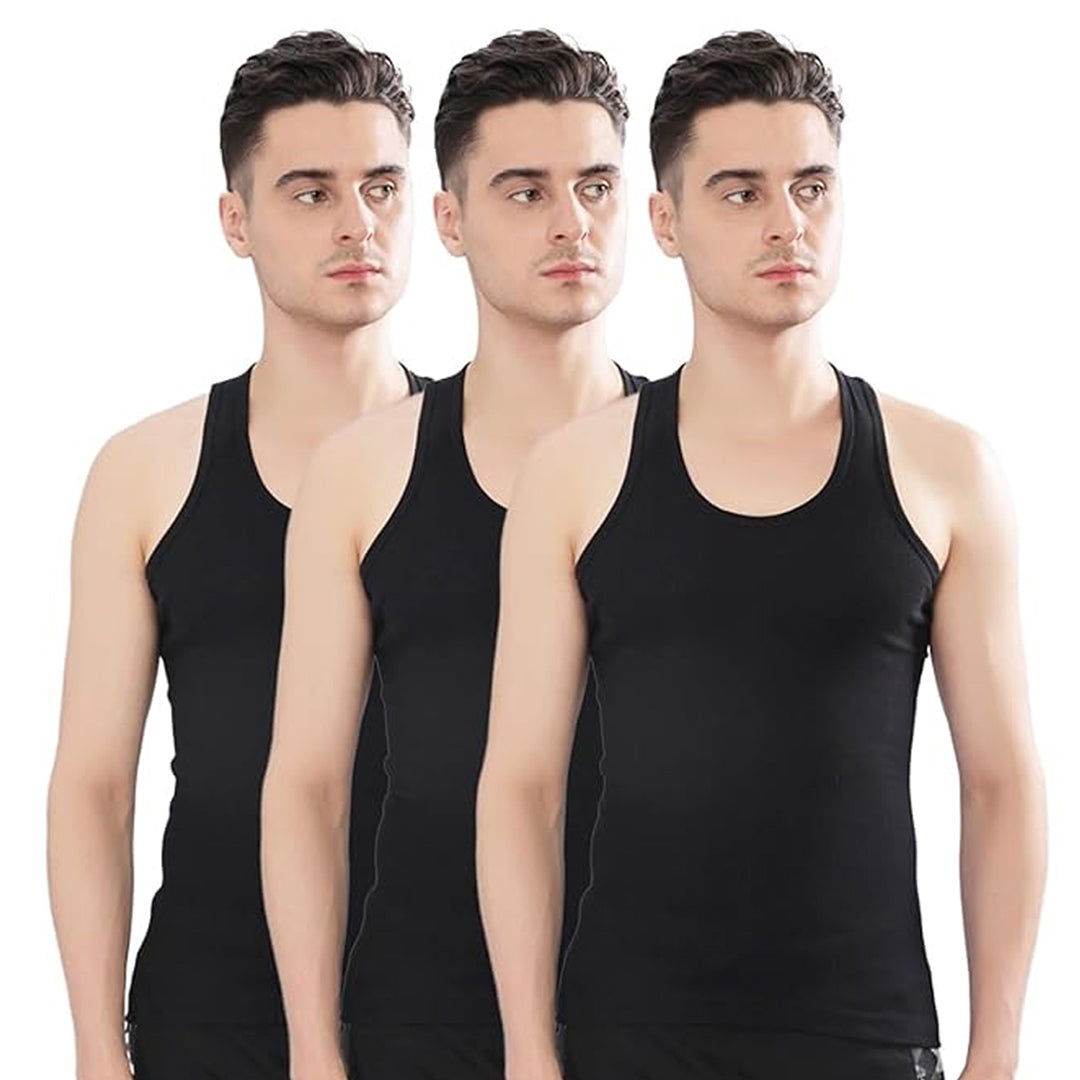TH Branded Premium Men’s Vest Deal of 6 (3 Black, 3 White)