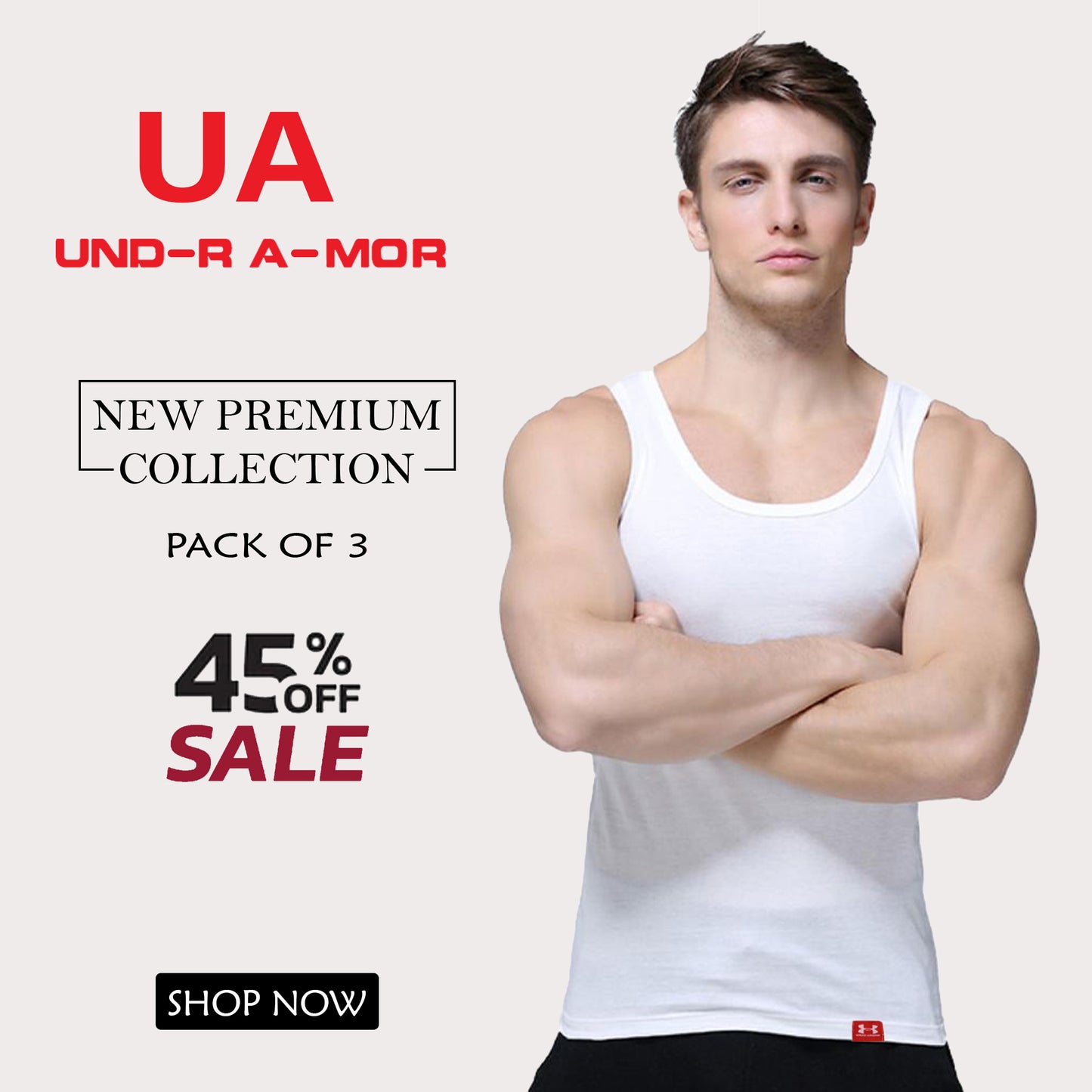 UA Premium Vest (Under shirts) Pack of 3 Tank Top