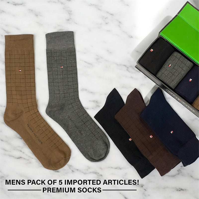 Elite Men Premium Quality Socks 5 Pack Gift Box (T-1)
