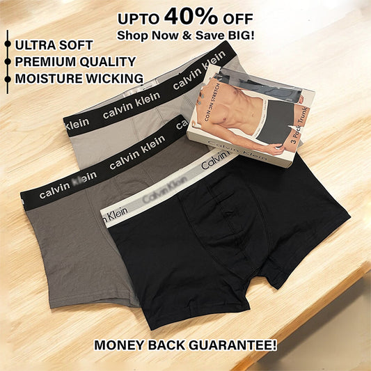 Classic cotton Soft Premium Quality Pack of 3 Boxer (C-1)