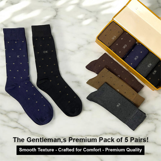 Classic Comfort Men’s Socks – Branded Gift Pack (Pack of 5) (C-1)