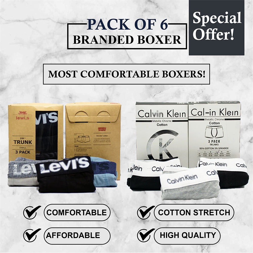 Essential Comfort Crew Boxers for Men (Pack of 6)