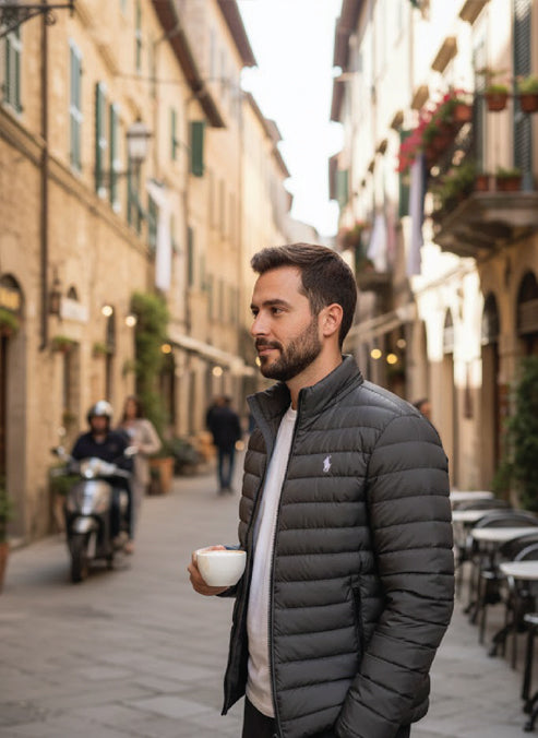 Fashion Arch Charcoal Grey Imported Puffer Jacket