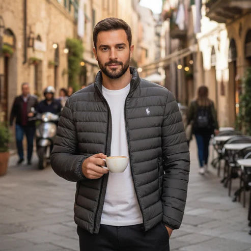 Fashion Arch Charcoal Grey Imported Puffer Jacket