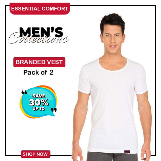 Essential Comfort Half-Sleeve Vest for Men – Premium Quality Pack of 2