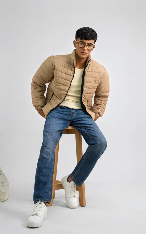 Fashion Arch Pony Beige Imported Puffer Jacket