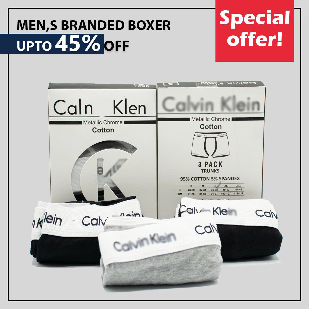 Classic cotton Soft Premium Quality Pack of 3 Boxer (C-1)